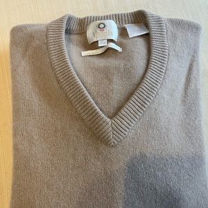 VIYELLA Cashmere V-Neck Sweater M - 4-Ply!  Camel